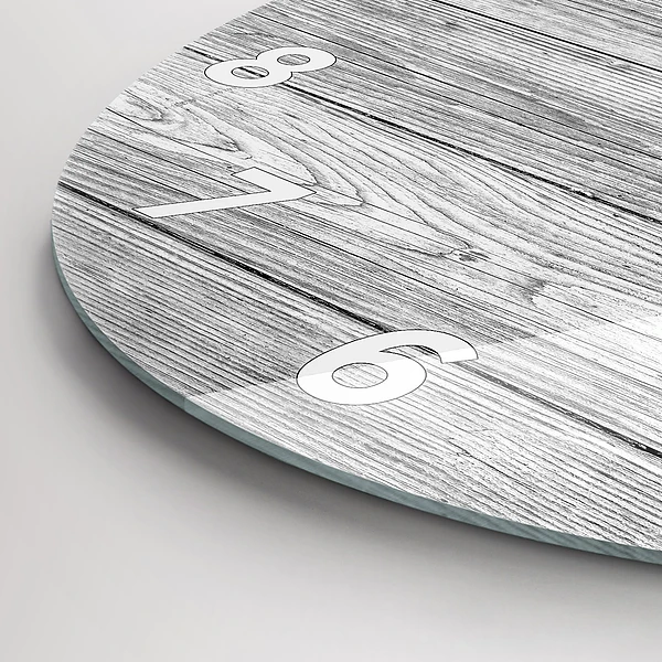 Wanduhr glas rund Holztafeln