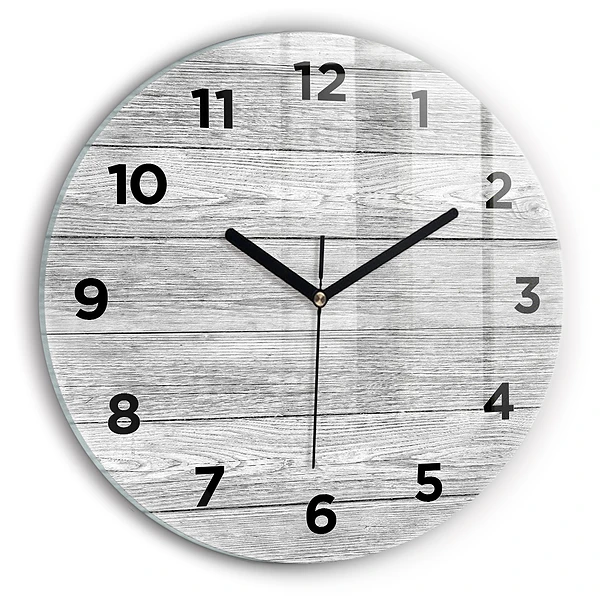 Wanduhr glas rund Holztafeln