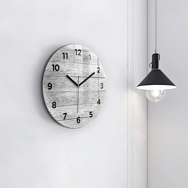 Wanduhr glas rund Holztafeln