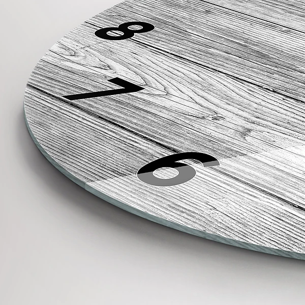 Wanduhr glas rund Holztafeln