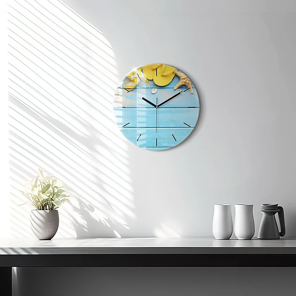 Wanduhr rund Strandzubehör und Tafeln