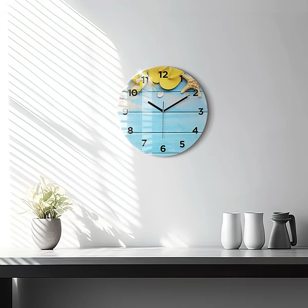 Wanduhr rund Strandzubehör und Tafeln