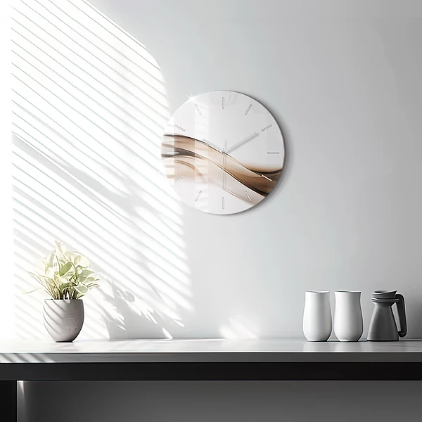 Wanduhr rund mit motiv Abstrakte Linie