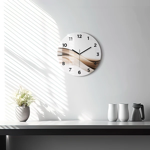 Wanduhr rund mit motiv Abstrakte Linie