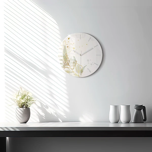 Wanduhr rund Pastell abstrakt
