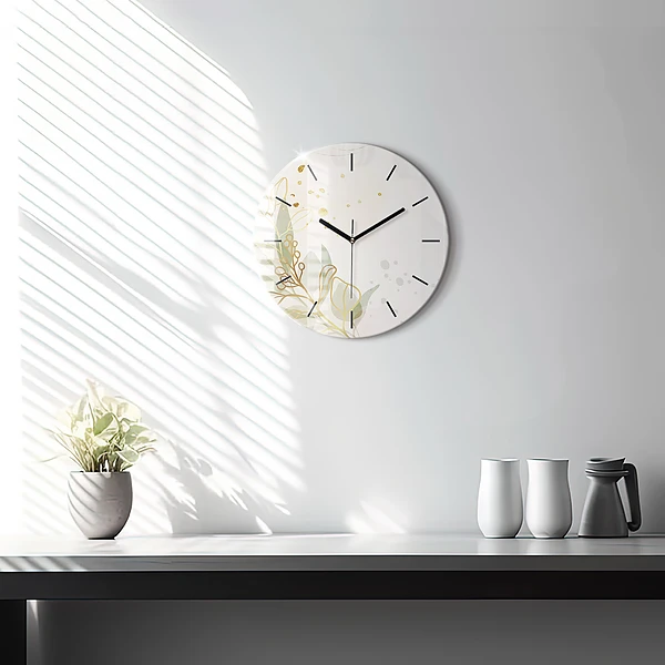 Wanduhr rund Pastell abstrakt