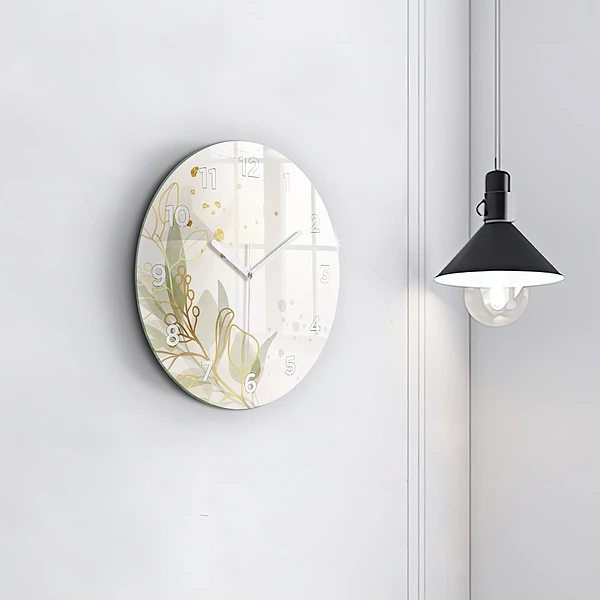 Wanduhr rund Pastell abstrakt