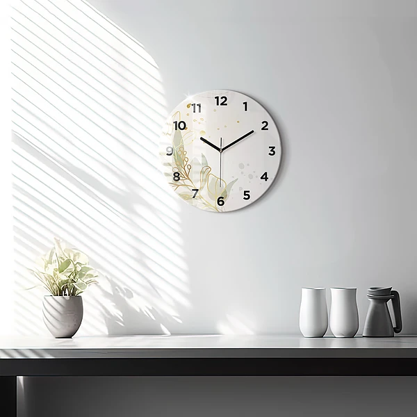 Wanduhr rund Pastell abstrakt