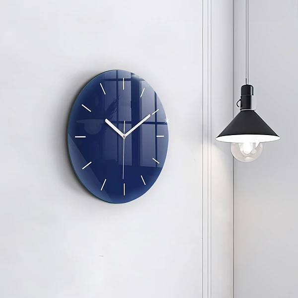 Wanduhr rund Marineblau