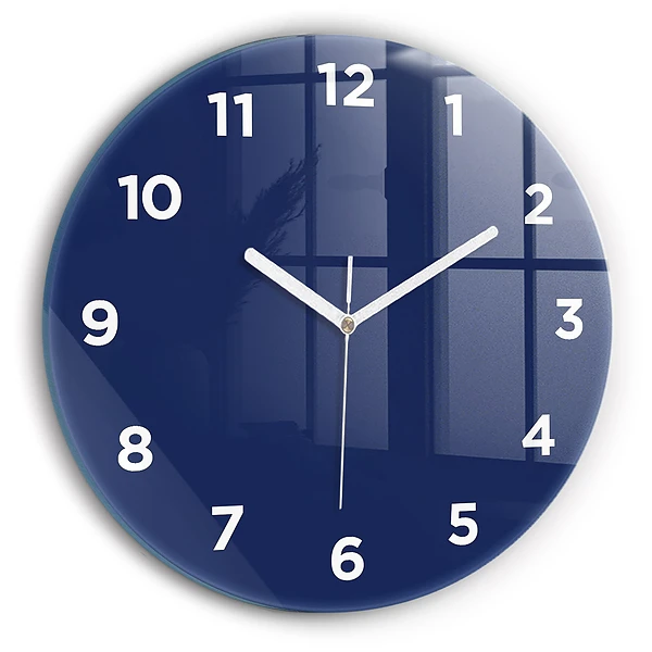 Wanduhr rund Marineblau