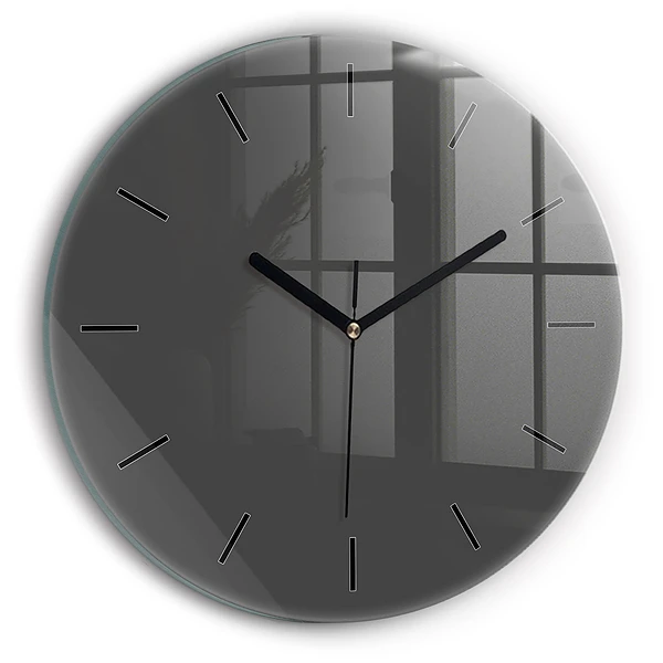 Wanduhr glas rund Farbe Grau