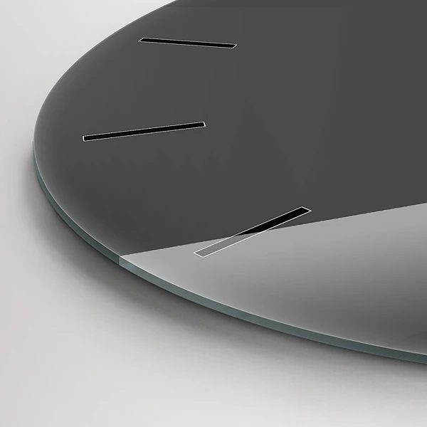 Wanduhr glas rund Farbe Grau