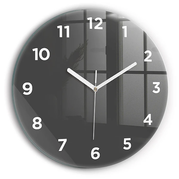 Wanduhr glas rund Farbe Grau