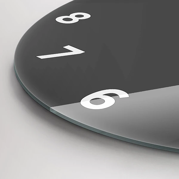 Wanduhr glas rund Farbe Grau