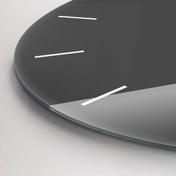 Wanduhr glas rund Farbe Grau