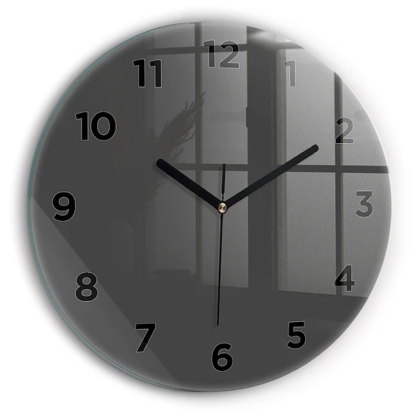 Wanduhr glas rund Farbe Grau