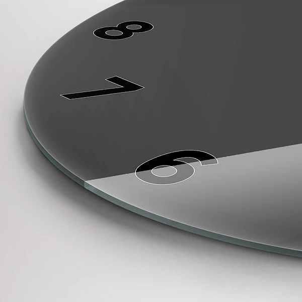 Wanduhr glas rund Farbe Grau
