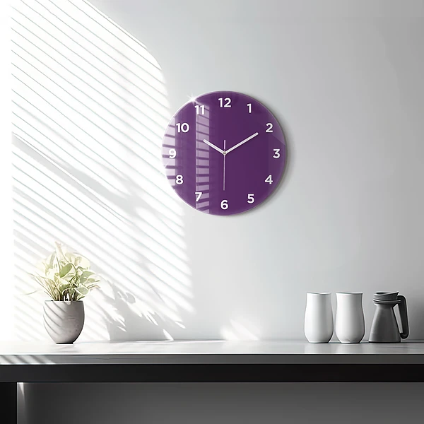 Wanduhr rund Farbe lila