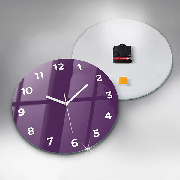 Wanduhr rund Farbe lila