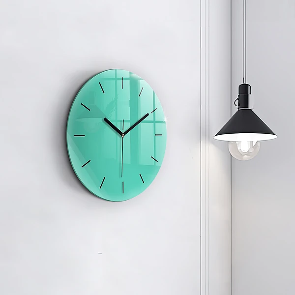 Wanduhr rund mit motiv Farbe Türkis