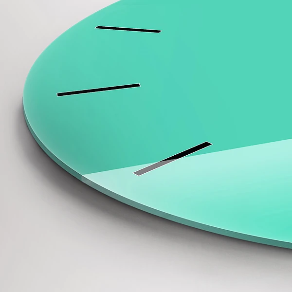 Wanduhr rund mit motiv Farbe Türkis