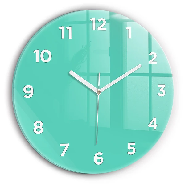Wanduhr rund mit motiv Farbe Türkis