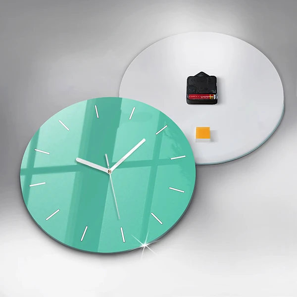 Wanduhr rund mit motiv Farbe Türkis