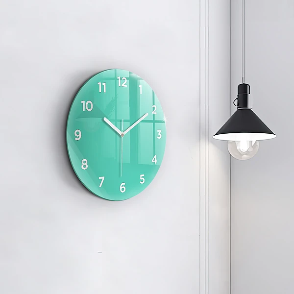 Wanduhr rund mit motiv Farbe Türkis