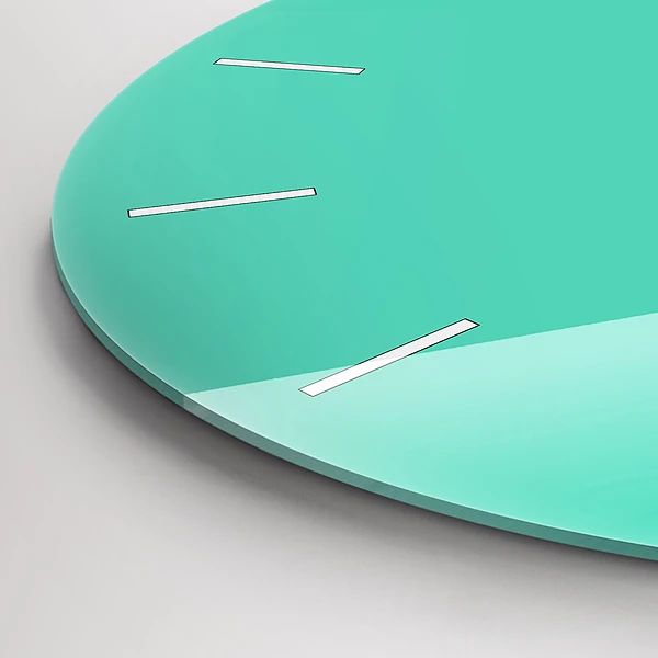 Wanduhr rund mit motiv Farbe Türkis