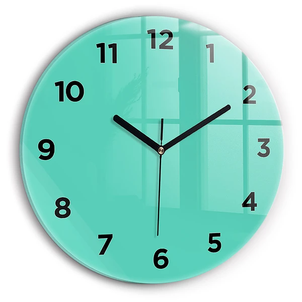 Wanduhr rund mit motiv Farbe Türkis