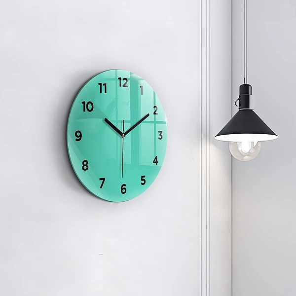 Wanduhr rund mit motiv Farbe Türkis