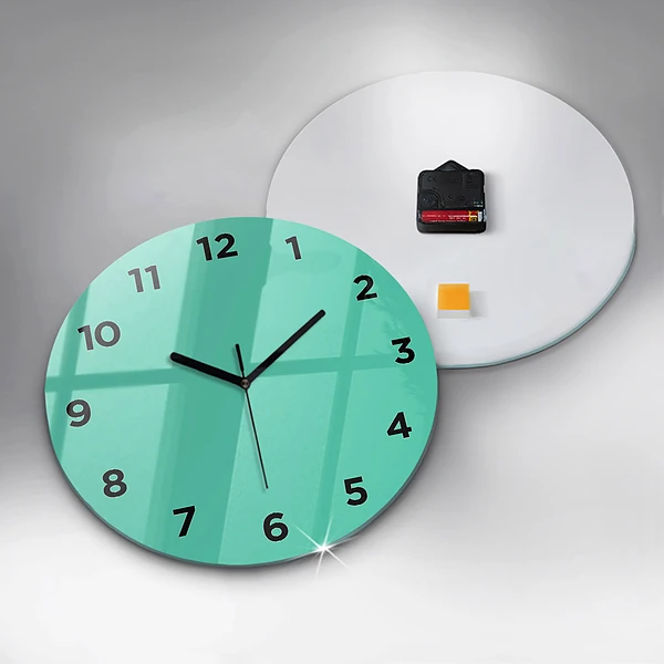 Wanduhr rund mit motiv Farbe Türkis
