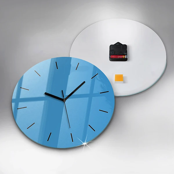 Wanduhr rund mit motiv Die Farbe Blau
