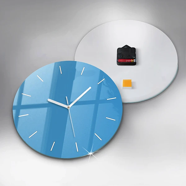 Wanduhr rund mit motiv Die Farbe Blau