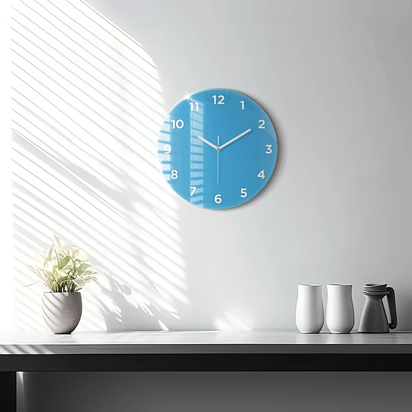 Wanduhr rund mit motiv Die Farbe Blau