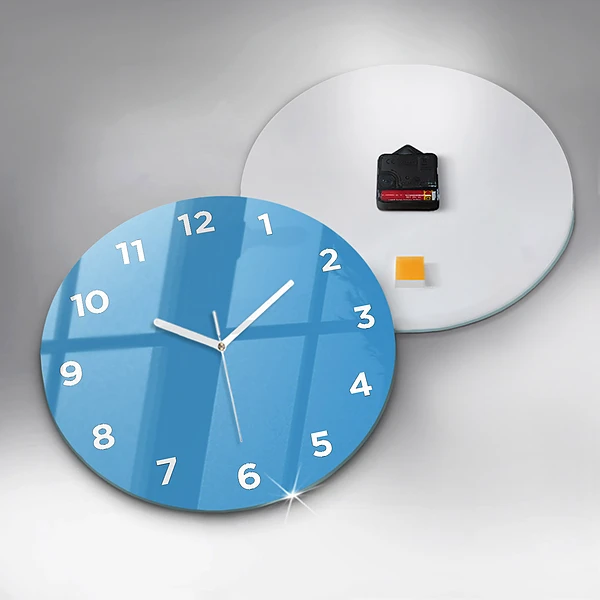 Wanduhr rund mit motiv Die Farbe Blau