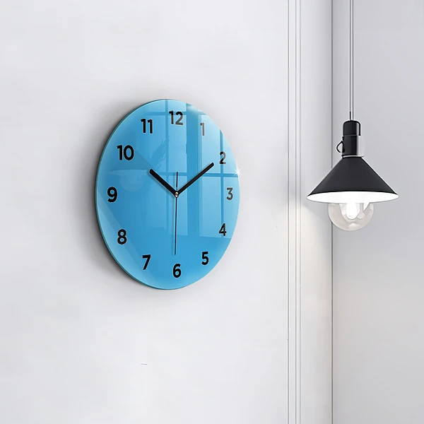 Wanduhr rund mit motiv Die Farbe Blau