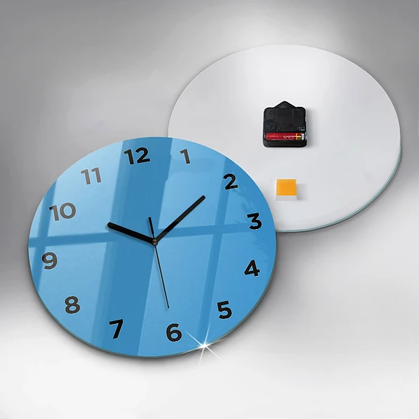 Wanduhr rund mit motiv Die Farbe Blau