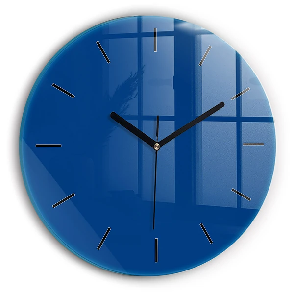 Wanduhr rund Farbe blau