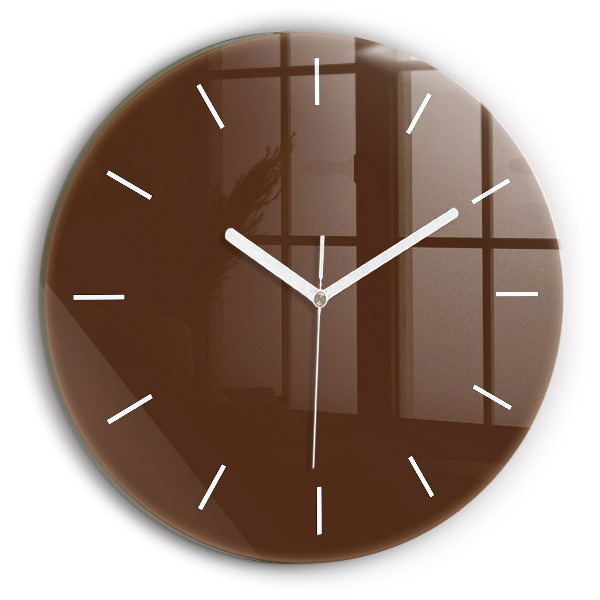 Wanduhr rund mit motiv Farbe braun