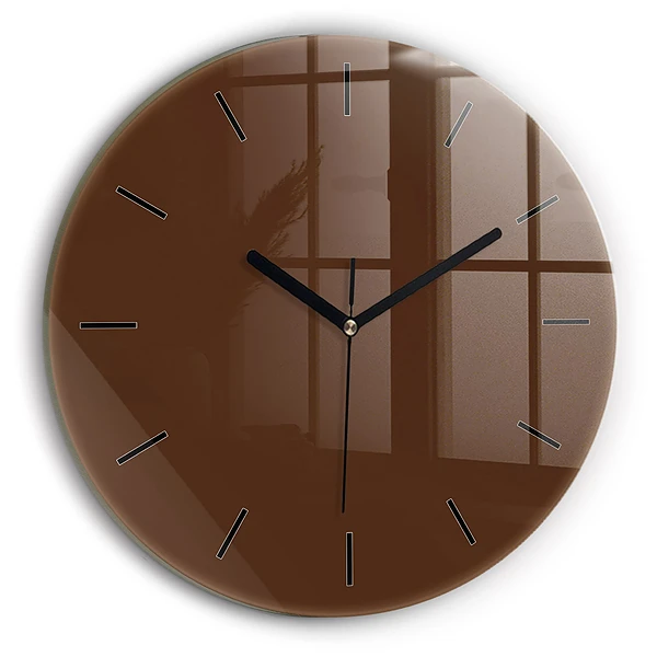 Wanduhr rund mit motiv Farbe braun
