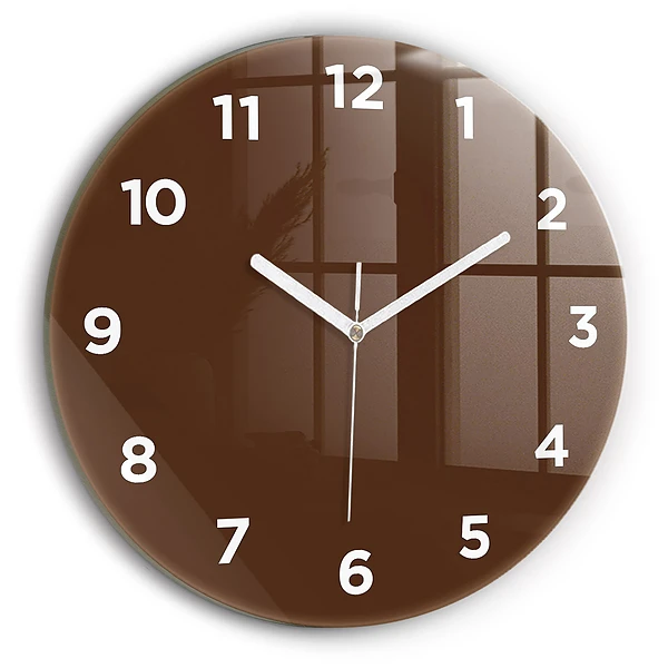 Wanduhr rund mit motiv Farbe braun