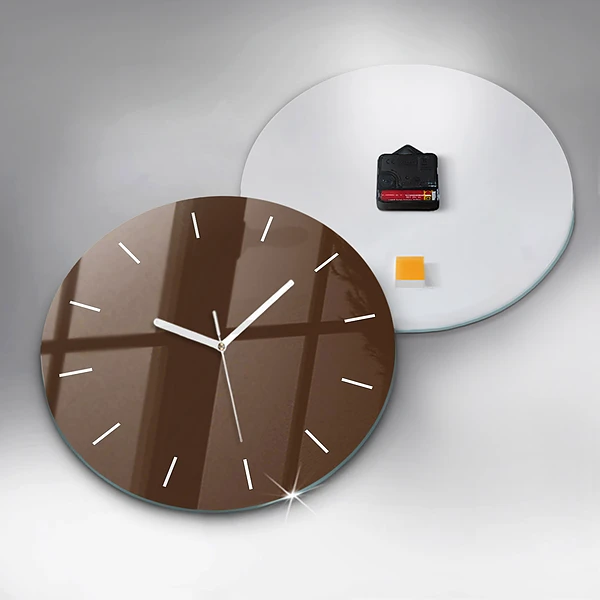 Wanduhr rund mit motiv Farbe braun