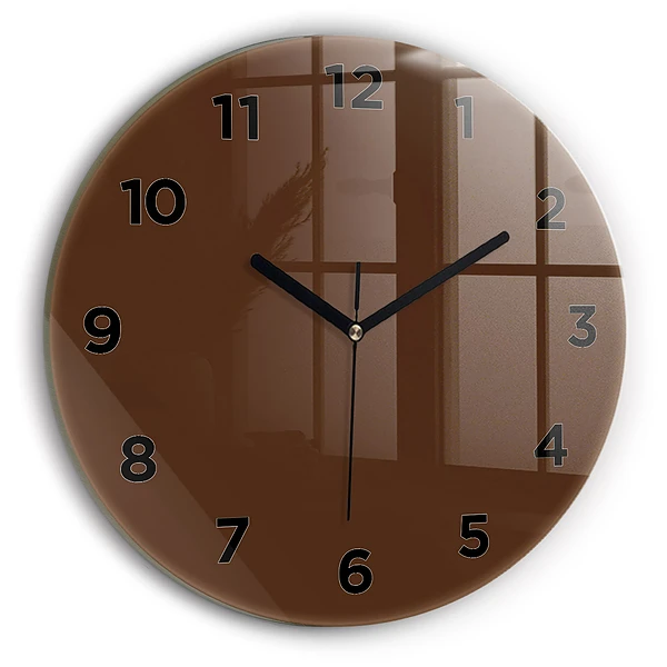Wanduhr rund mit motiv Farbe braun