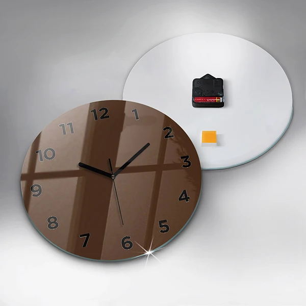 Wanduhr rund mit motiv Farbe braun