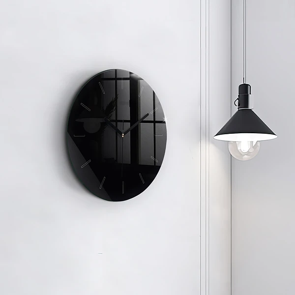 Wanduhr rund Schwarz