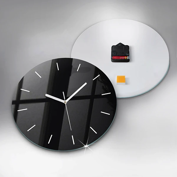 Wanduhr rund Schwarz