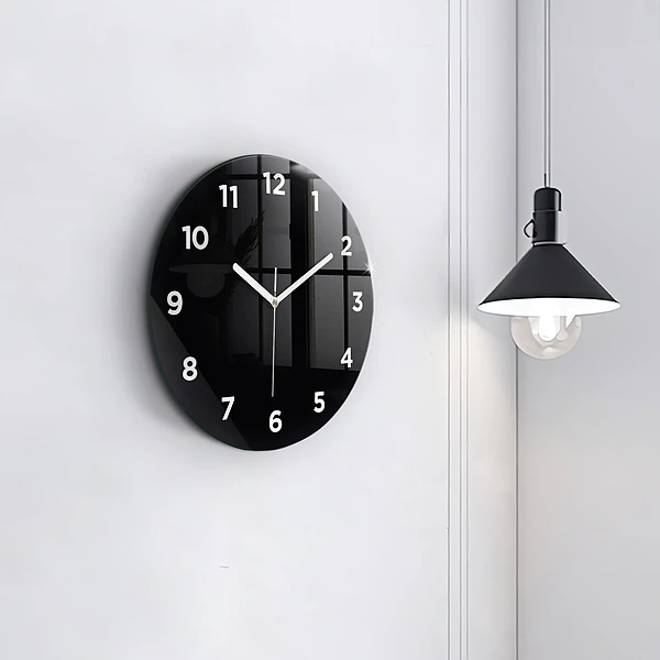 Wanduhr rund Schwarz