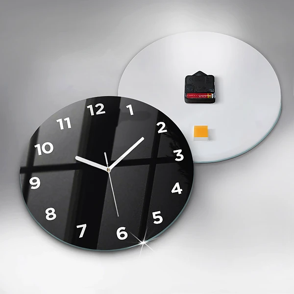 Wanduhr rund Schwarz