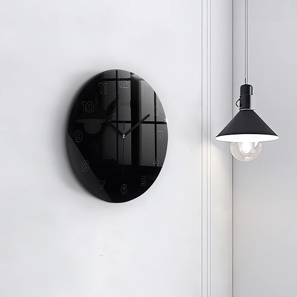 Wanduhr rund Schwarz